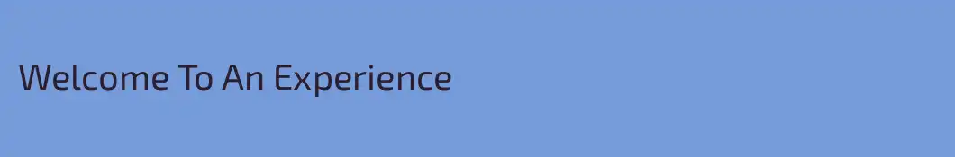 Welcome To An Experience